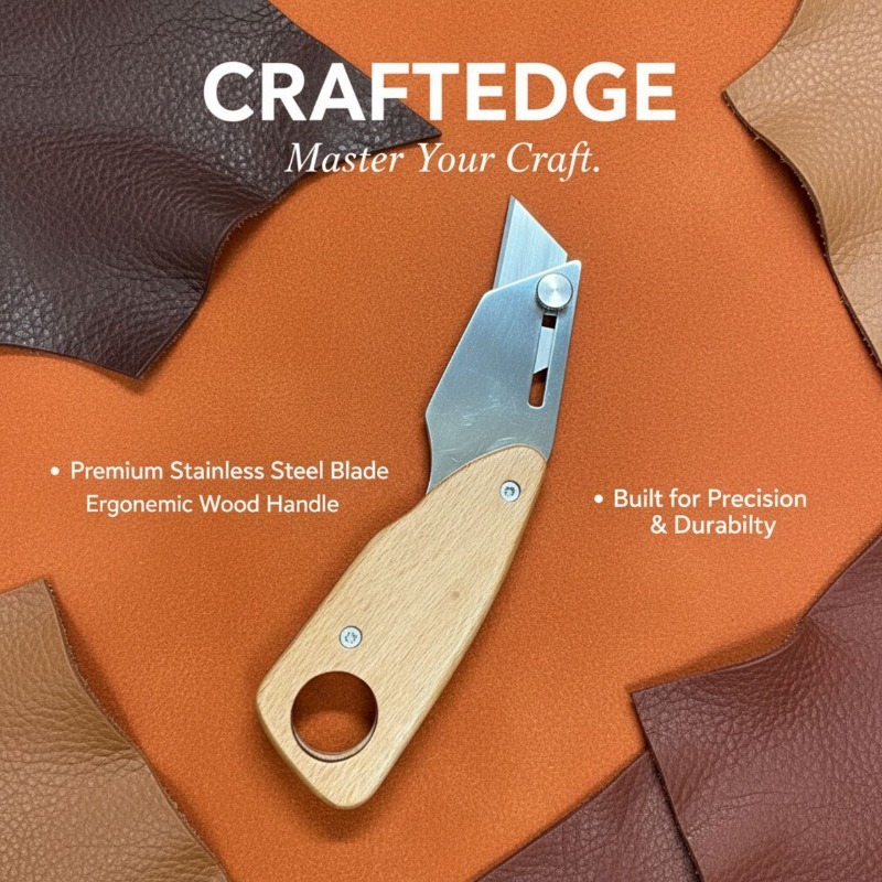 Leatherwork Accessories - 사다리꼴 스테인레스 스틸 가죽 절단 칼