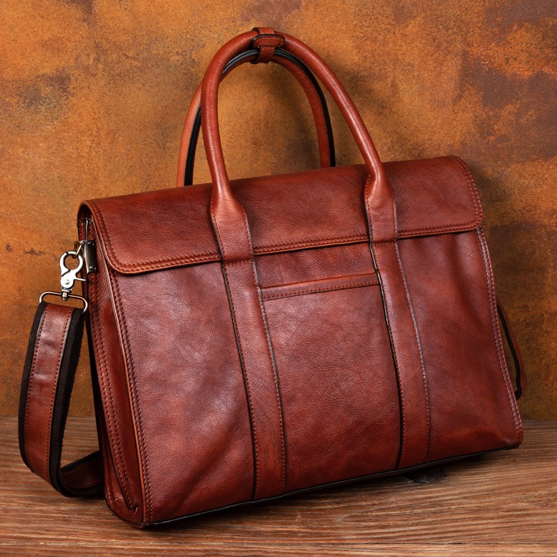 Leather Work Bag Men - 야채 무두질 가죽 핸드백 남성용 메신저