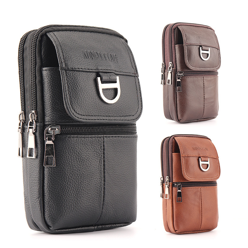 Leatherwork Wallet - 남성용 가죽 허리 가방 - 대용량