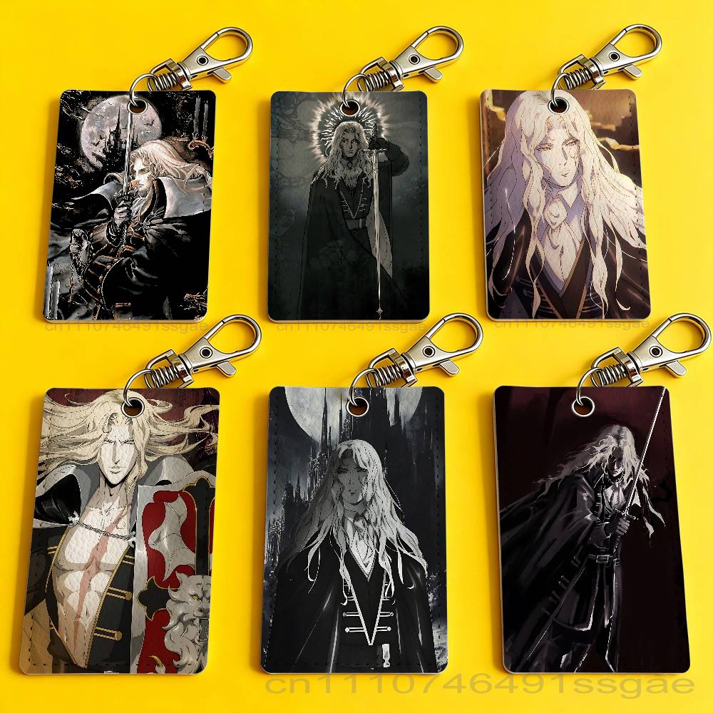 Leatherwork Keychain - 게임 C-Castlevania Alucard 배지 홀더 은행용