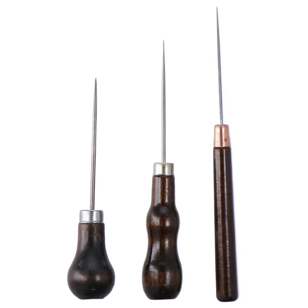 나무 손잡이 스크래치 송곳 도구, 가죽 펀치 홀 공예, - Leatherwork Accessories 리뷰 및 가격
