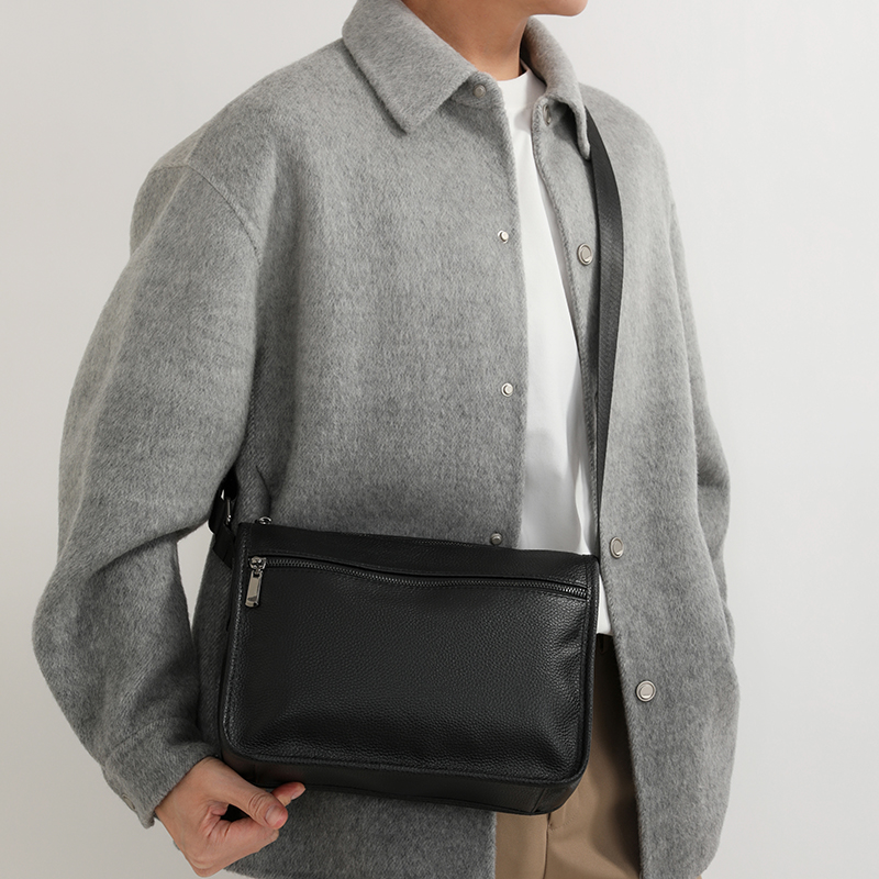 남성용 새 패션 캐주얼 크로스백, 정품 소가죽 미니멀리 - Leather Work Bag Men 리뷰 및 가격