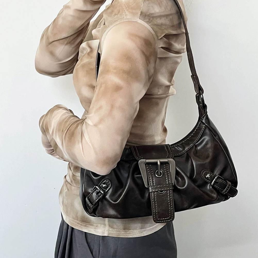 Y2K 스타일의 레트로 플리츠 숄더백, 여성용으로 인기 - Leatherwork Wallet 리뷰 및 가격