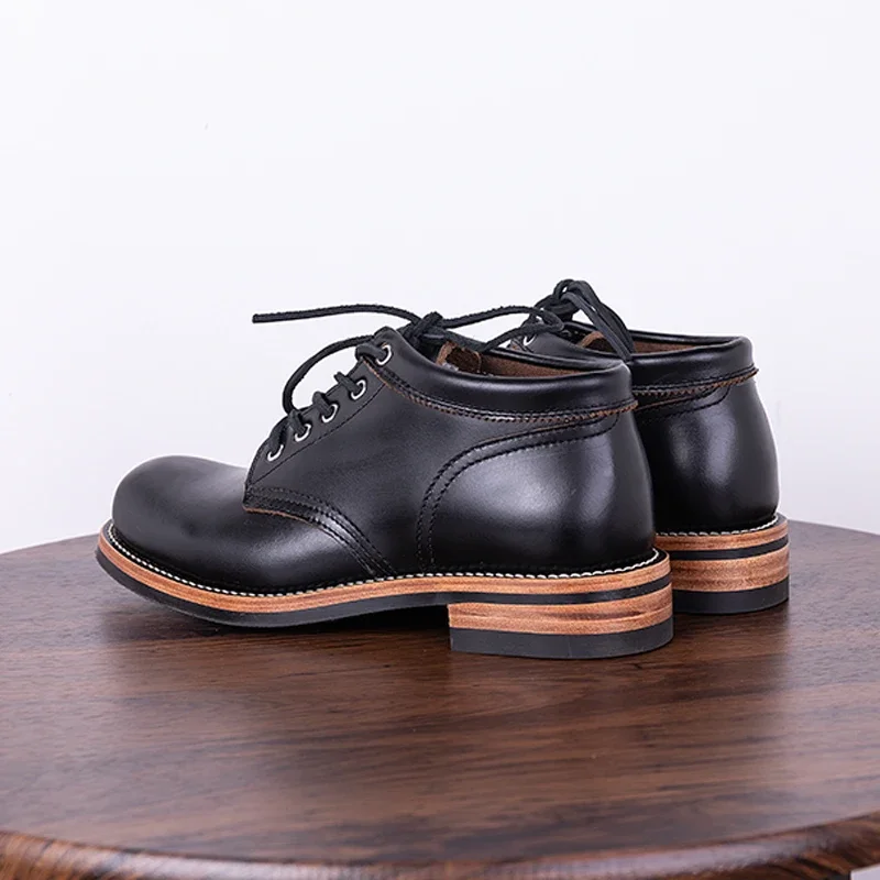 블랙 티 코어 소가죽 워커 남성용, 내마모성 라운드 토 - Leather Work Youtube 리뷰 및 가격