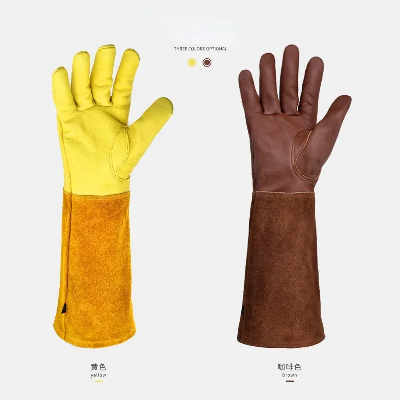 S-XL 소가죽긴 튜브 원예 장갑 헤비 듀티 원예 로즈 - Leather Work Youtube 리뷰 및 가격