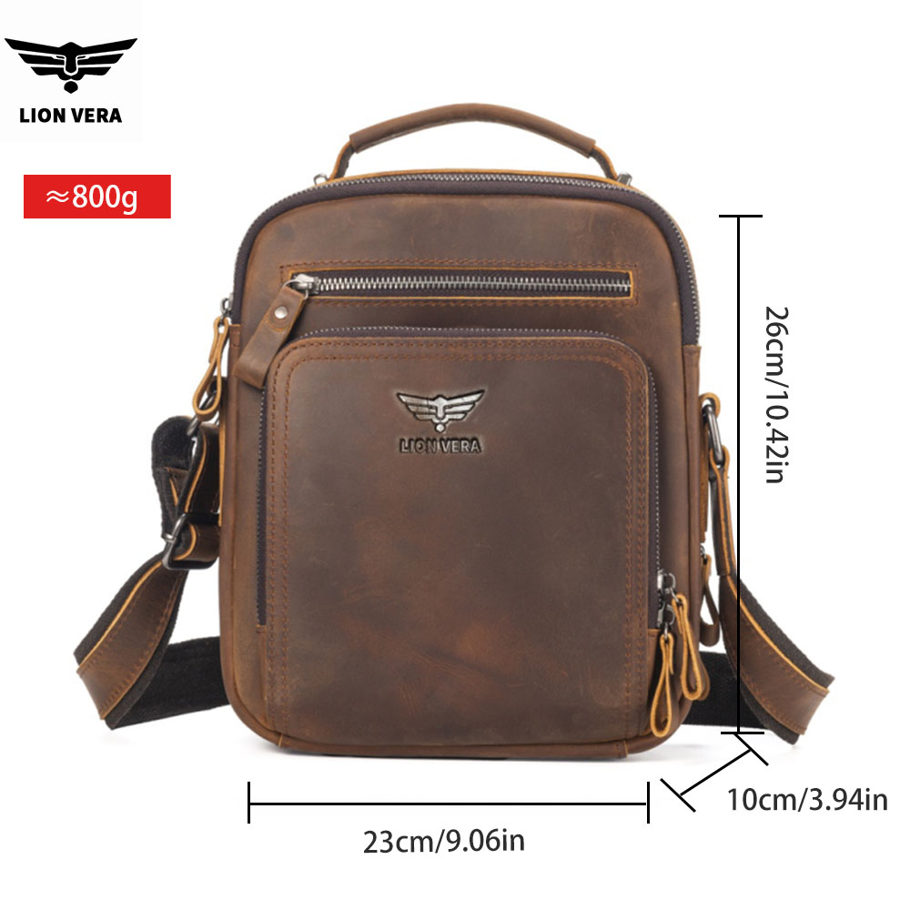 LION VERA 남성용 숄더백 크레이지 호스 가죽 다 - Leather Work Bag Men 리뷰 및 가격