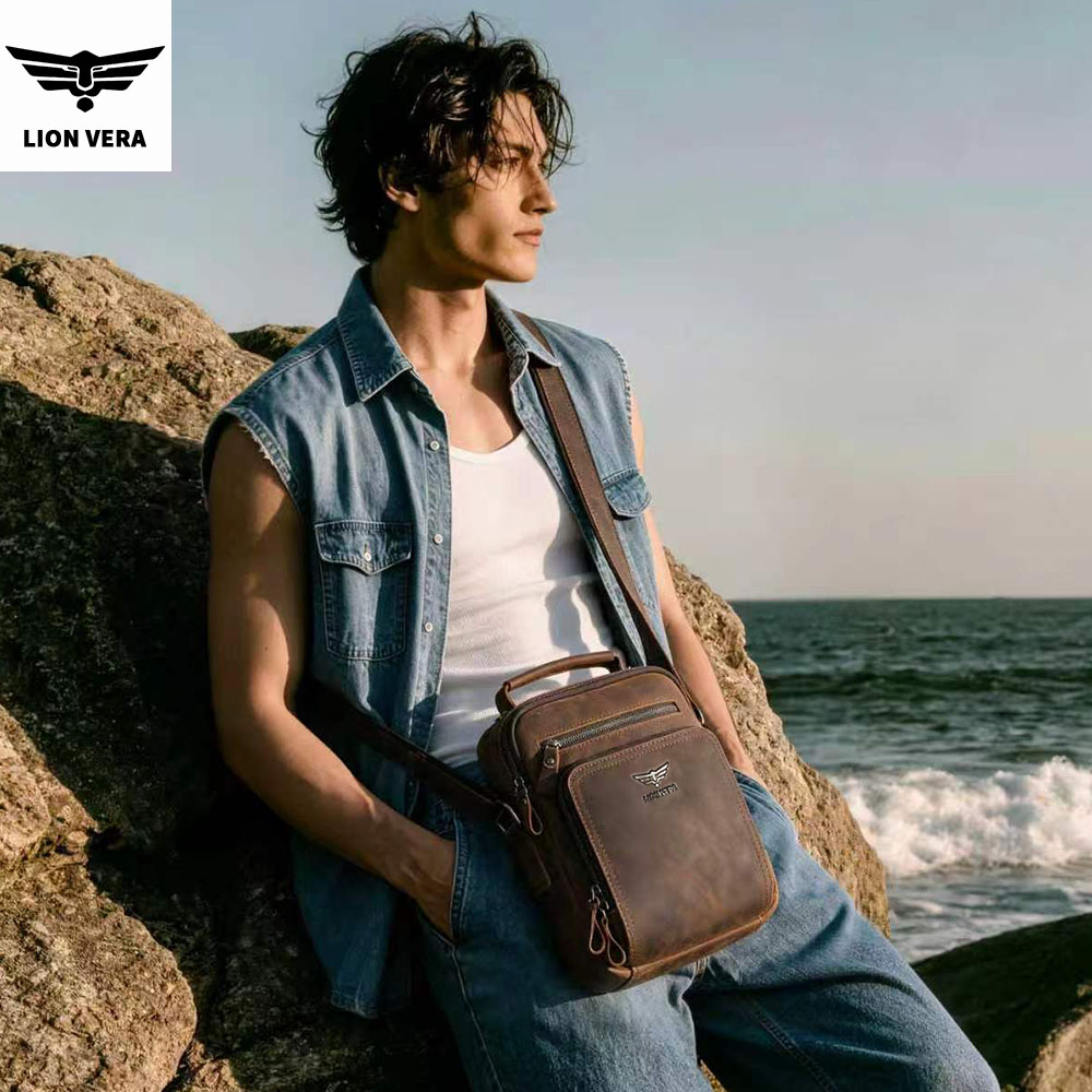 LION VERA 남성용 숄더백 크레이지 호스 가죽 다 - Leather Work Bag Men 리뷰 및 가격