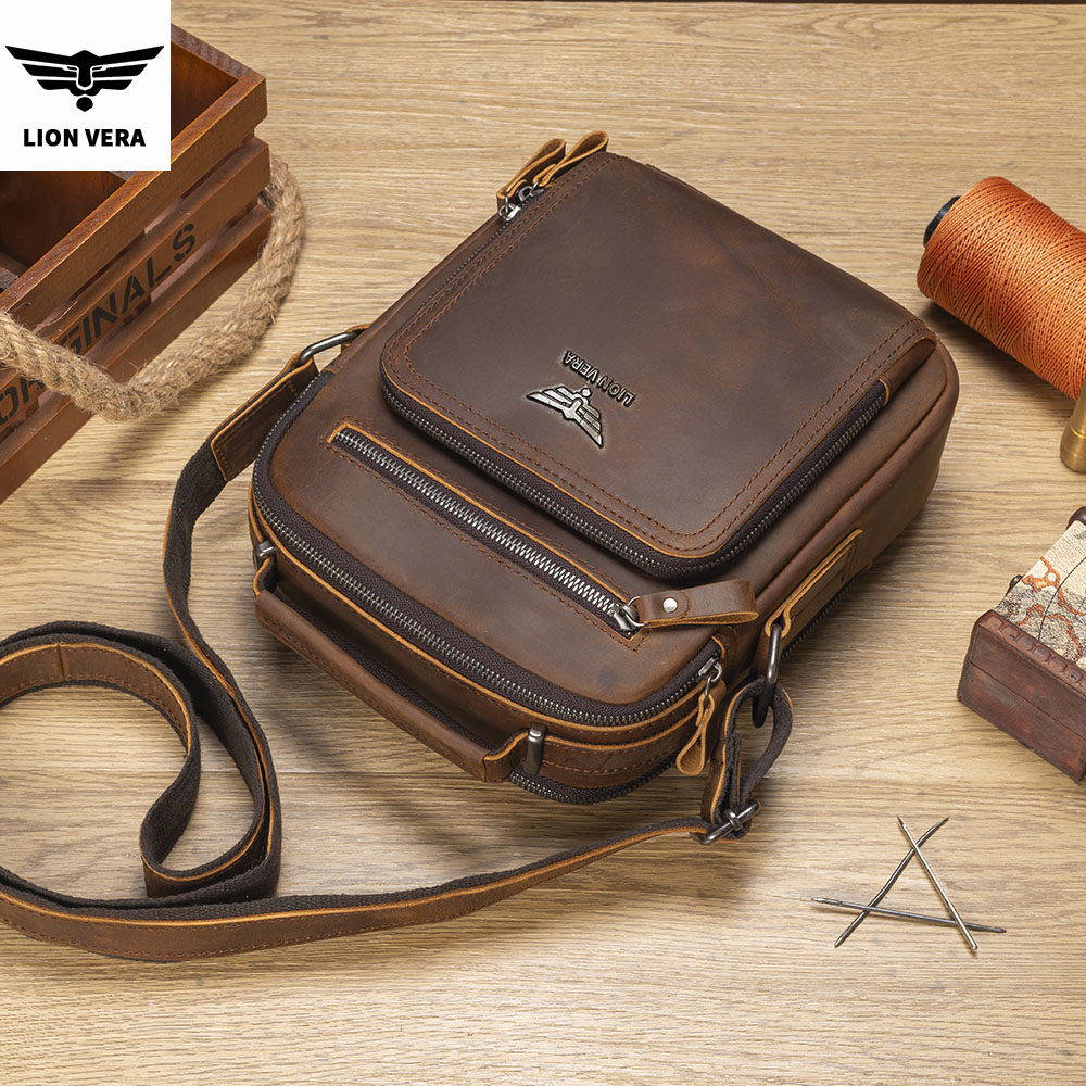 LION VERA 남성용 숄더백 크레이지 호스 가죽 다 - Leather Work Bag Men 리뷰 및 가격