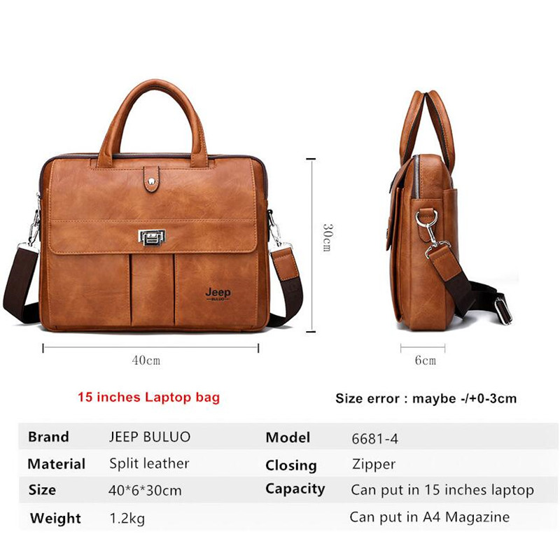 Jeep Buluo 남성용 가죽 서류가방 14인치 노트 - Leather Work Bag Men 리뷰 및 가격